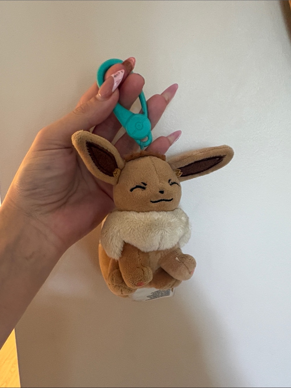 Pokemon Eevee Plush Clip-On with Teal Clip
